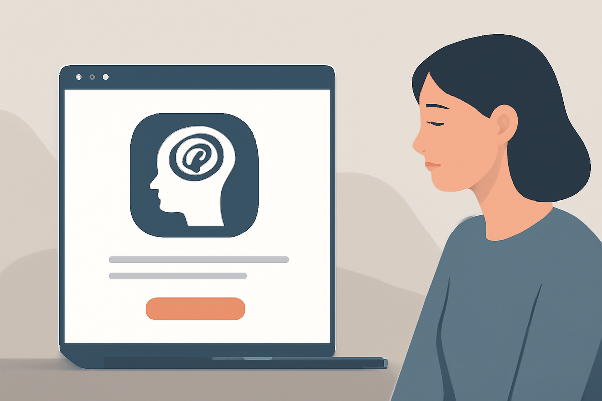Editorial illustration of a calm, considered desk setup representing the design thinking behind a therapist website
